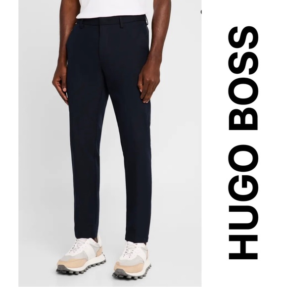 HUGO BOSS MEN'S SLIM-FIT TROUSERS in DARK BLUE COLOR - Picture 5 of 16